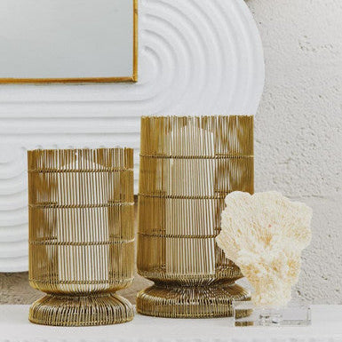 Small Wire Candle Holder in Gold