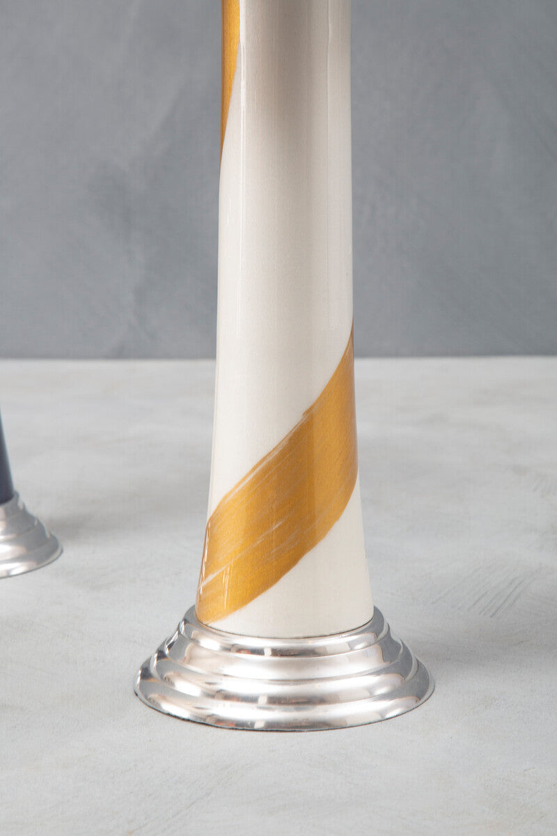 White and Gold Candle Holder