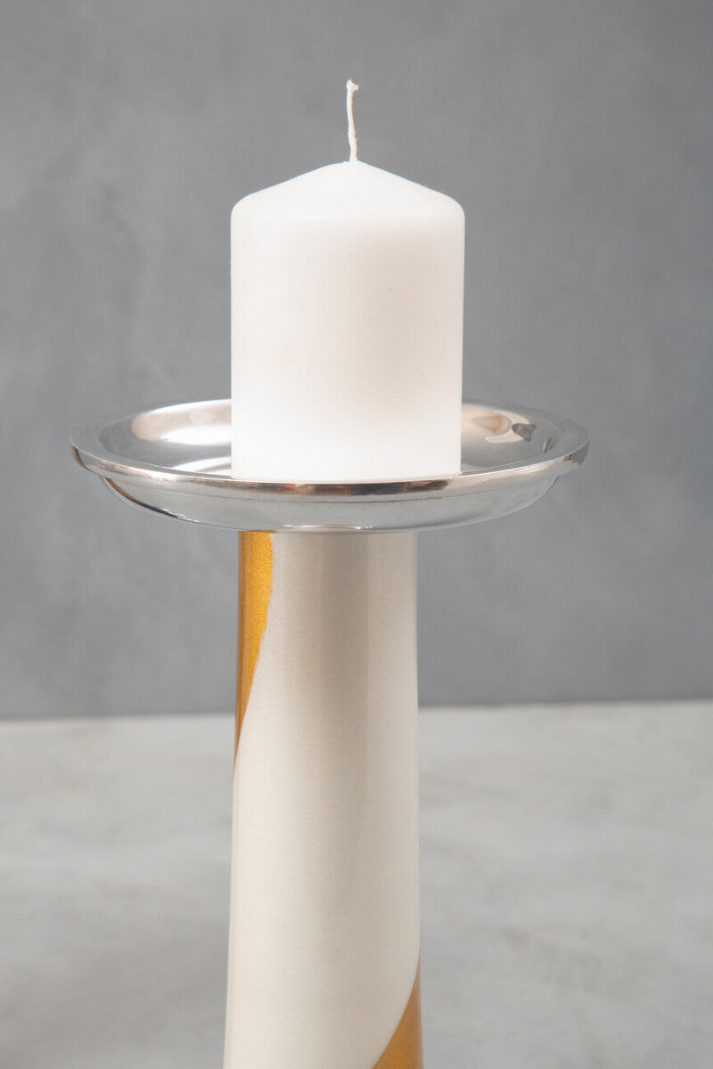 White and Gold Candle Holder