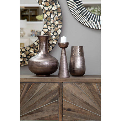 Bottle Vase in Metallic Aluminium