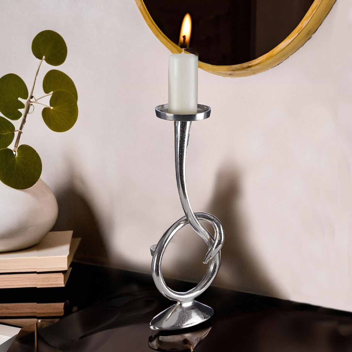 Kensington Townhouse Twist Nickel Candle Holder