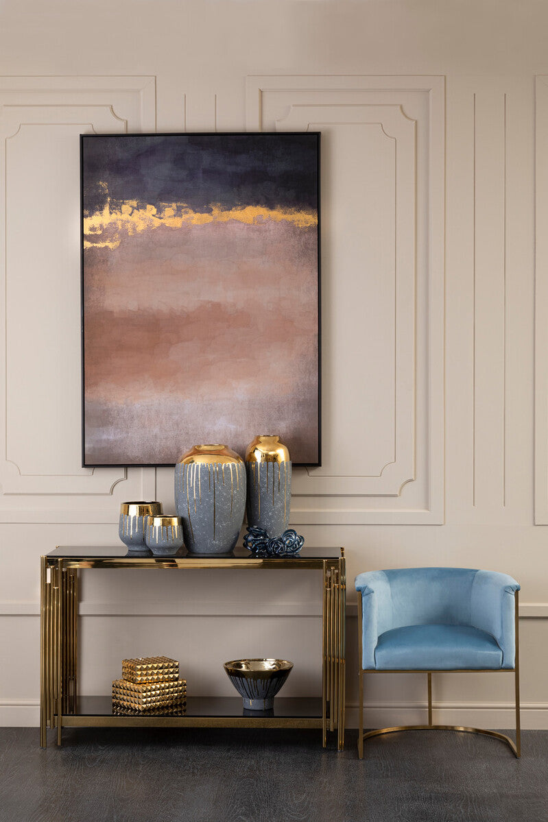 Grey and Gold Large Vase