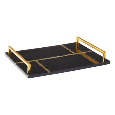 Black and Gold Resin Serving Tray