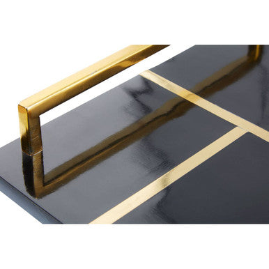 Black and Gold Resin Serving Tray