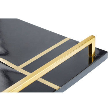 Black and Gold Resin Serving Tray