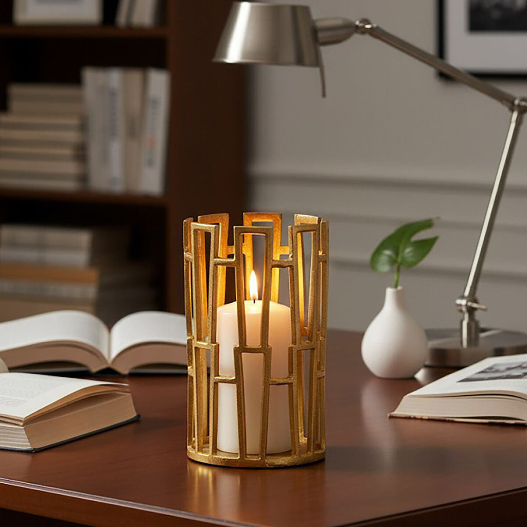 Small Candle Holder in Gold Finish