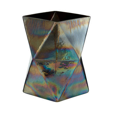 Large Oil Slick Glass Candle Holder