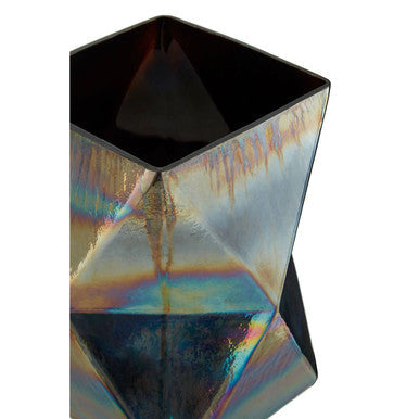 Large Oil Slick Glass Candle Holder