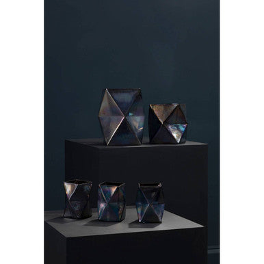 Small Oil Slick Glass Candle Holder