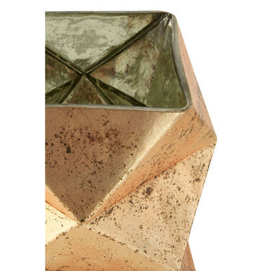 Small Gold Finish Glass Candle Holder
