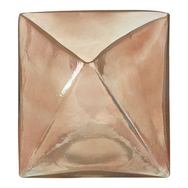Large Pink Glass Candle Holder