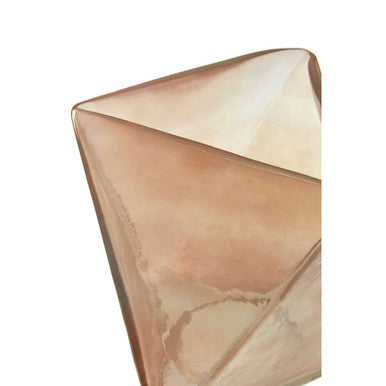 Small Pink Glass Candle Holder