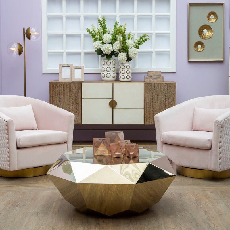 Set of 3 Pink Glass Candle Holders