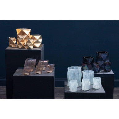 Large Iridescent Glass Candle Holder