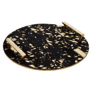 Cowhide Tray with Metal Frame