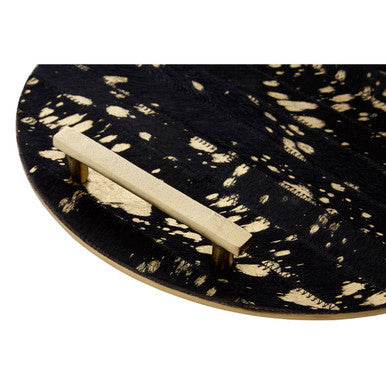 Cowhide Tray with Metal Frame