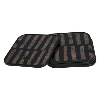 Set of Four Square Black and Gold Coasters