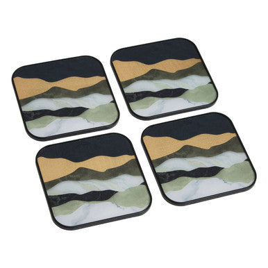 Set of Four Square Abstract Coasters