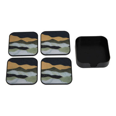 Set of Four Square Abstract Coasters
