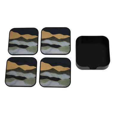 Set of Four Square Abstract Coasters