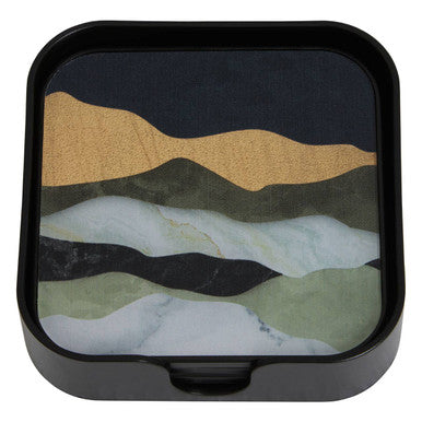 Set of Four Square Abstract Coasters