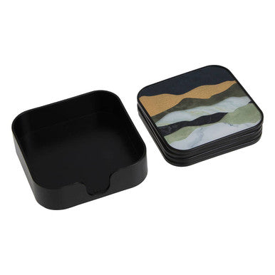 Set of Four Square Abstract Coasters