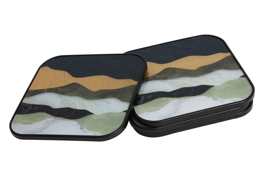 Set of Four Square Abstract Coasters