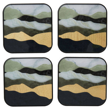 Set of Four Square Abstract Coasters