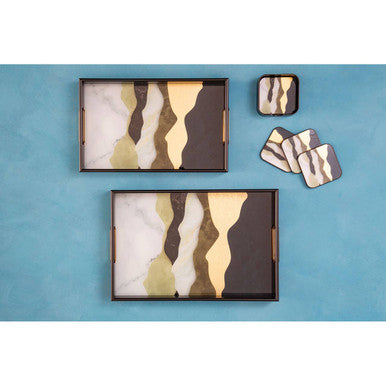 Set of Four Square Abstract Coasters