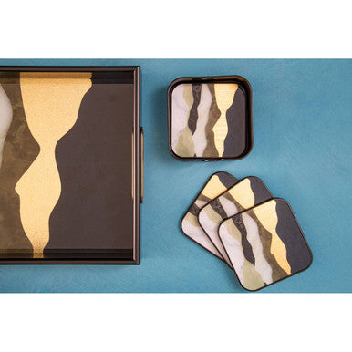 Set of Four Square Abstract Coasters