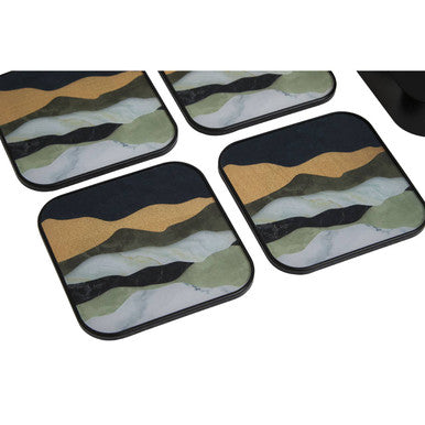 Set of Four Square Abstract Coasters