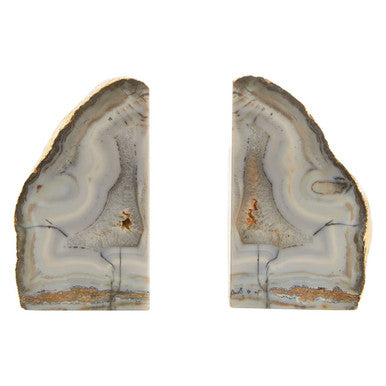 Grey and Gold Agate Bookends