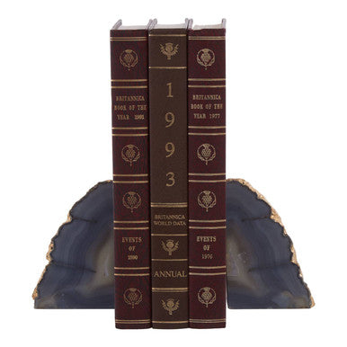 Grey and Gold Agate Bookends