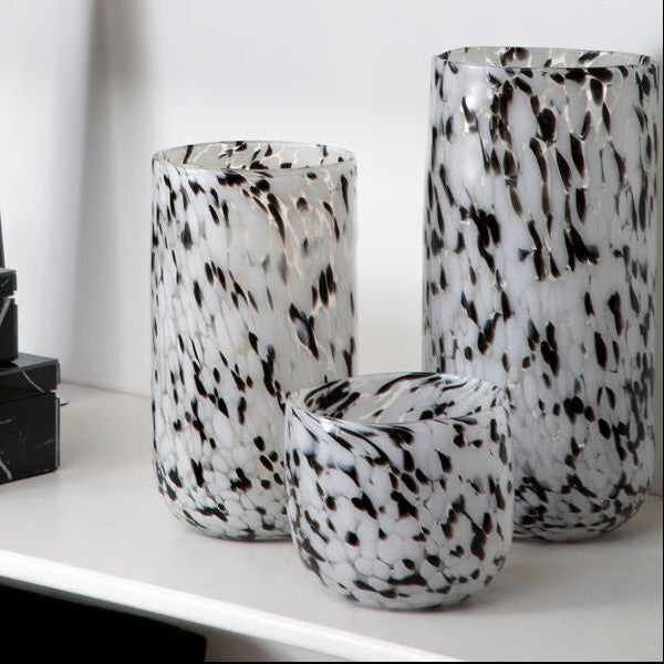 Speckled Grey Glass Planter