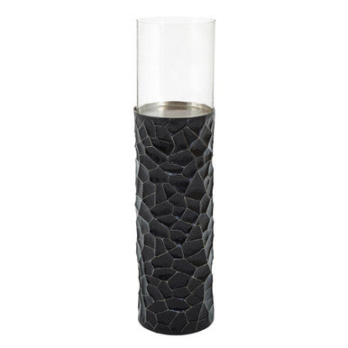 Black and Gold Large Floor Standing Hurricane Candle Holder