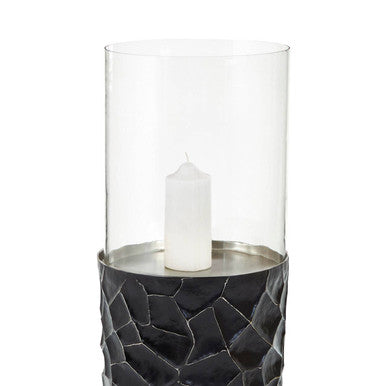 Black and Gold Large Floor Standing Hurricane Candle Holder