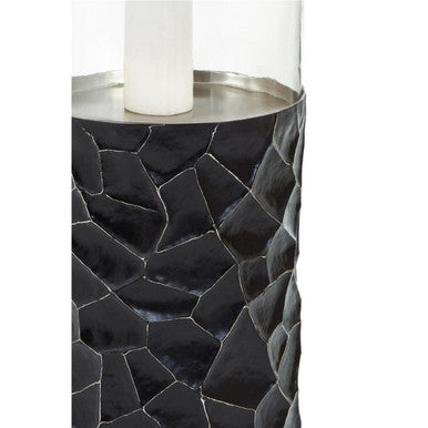 Black and Gold Large Floor Standing Hurricane Candle Holder