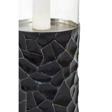 Black and Gold Large Floor Standing Hurricane Candle Holder
