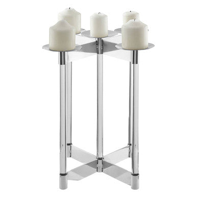 Silver Five Sconce Candelabra