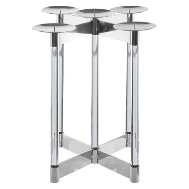 Silver Five Sconce Candelabra