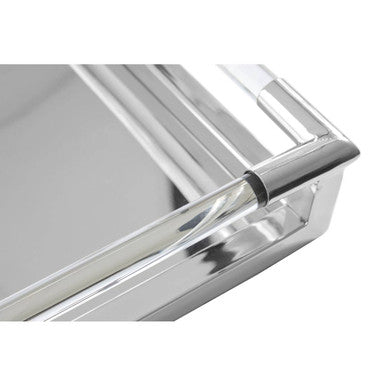 Silver Finish Rectangular Tray with Acrylic Border