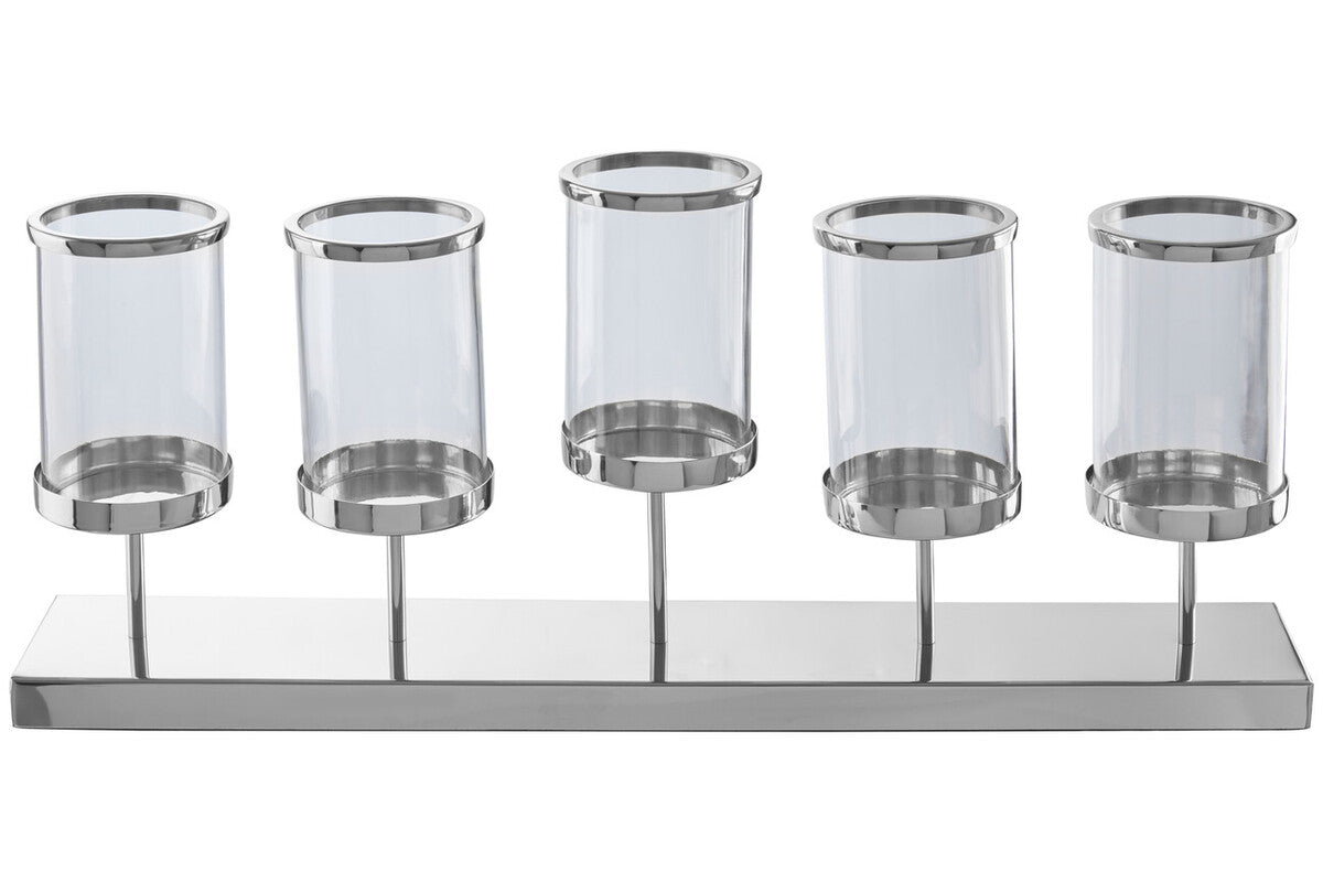 Kensington Townhouse 5 Light Silver Candle Holder