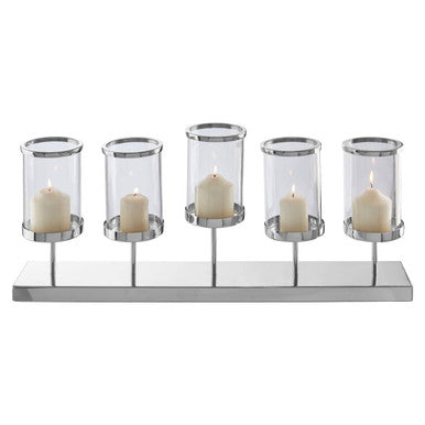 Kensington Townhouse 5 Light Silver Candle Holder