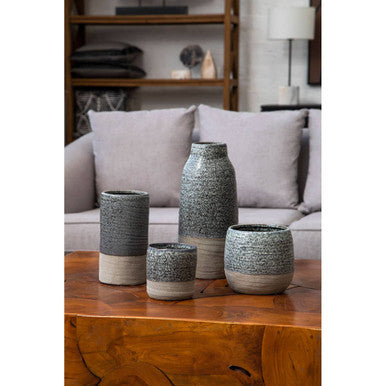 Grey Speckled Cylindrical Vase