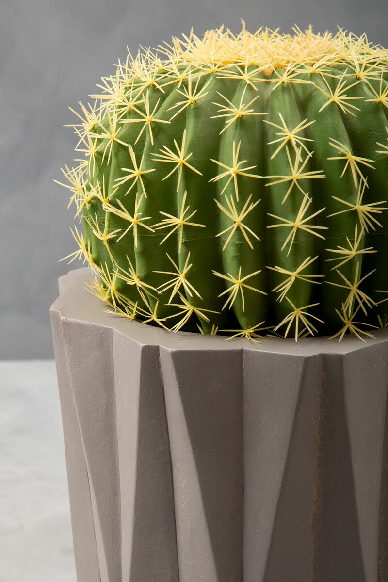 Small Greyt Faceted Planter on Wooden Legs
