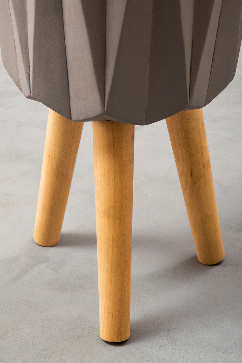 Small Greyt Faceted Planter on Wooden Legs