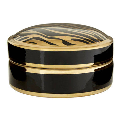 Small Trinket Box with Zebra Print Lid