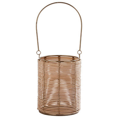 Small Hurricane Candle Holder with Gold Weave