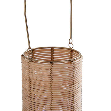 Small Hurricane Candle Holder with Gold Weave