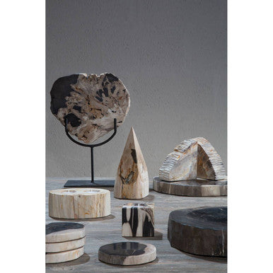 Petrified Wood Pyramid Sculpture